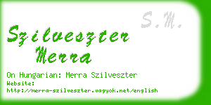 szilveszter merra business card